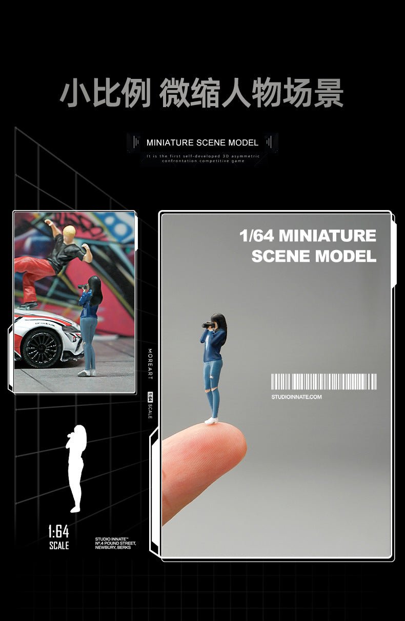1:64 Girl Photographer Figure - Inaboxstore