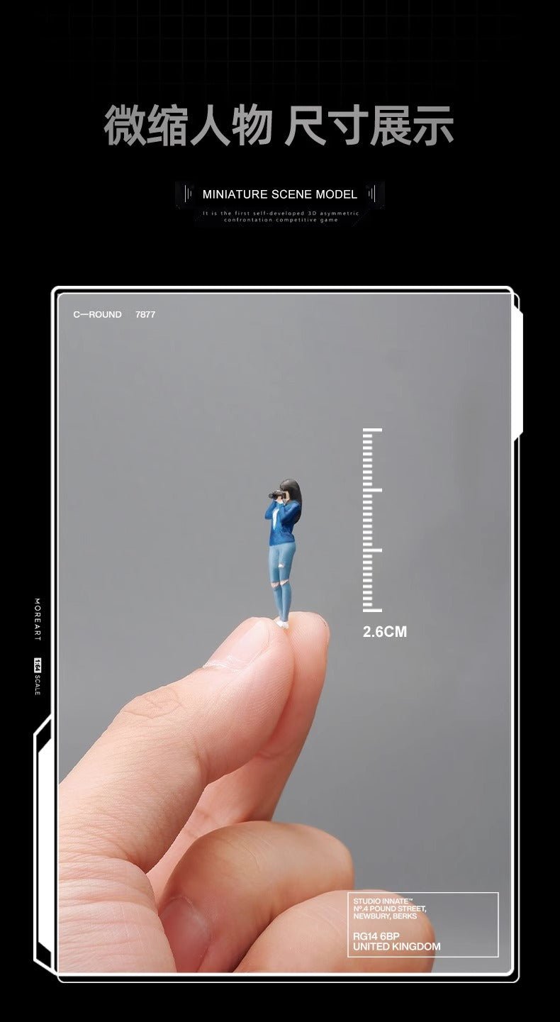 1:64 Girl Photographer Figure - Inaboxstore