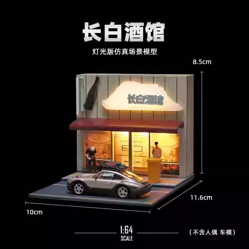 1:64 Local Bar/Beer Shop with Light (1:64 scale). (Cars or figures not included) - Inaboxstore