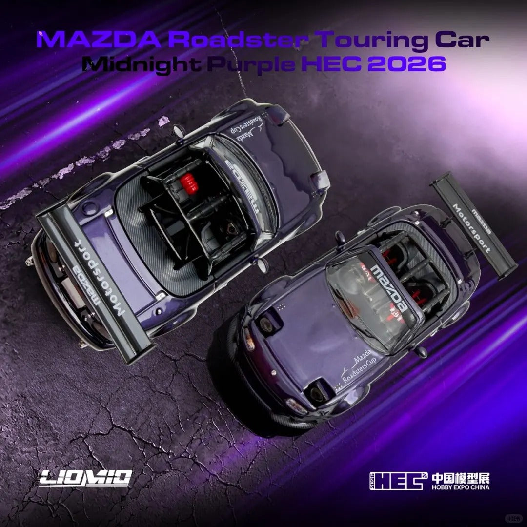 HEC 2026 EXCLUSIVE 1:64 Liomio Mazda Roadster Touring Car Midnight Purple