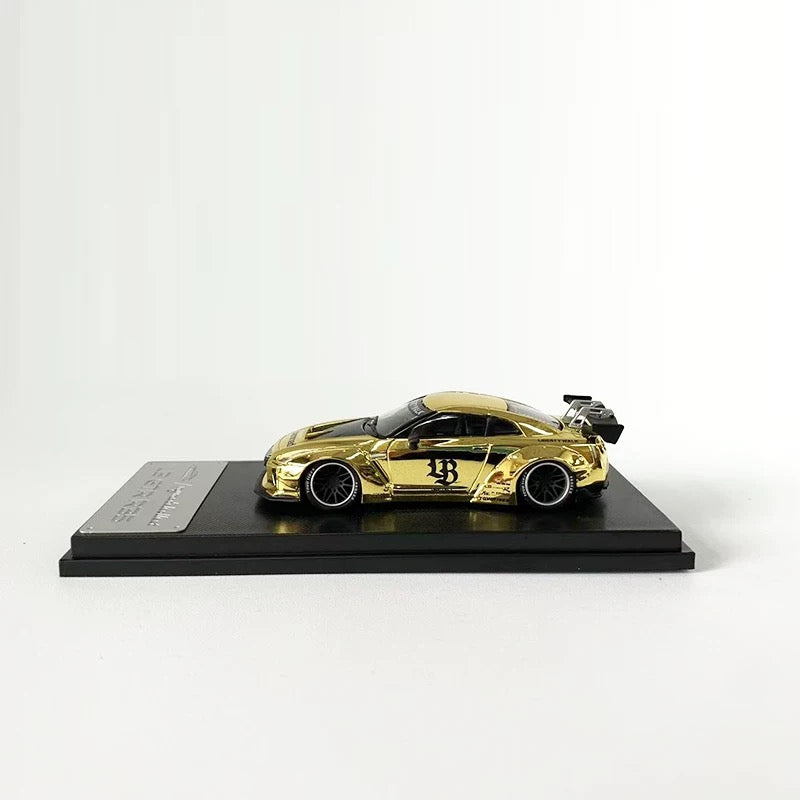 Mymodelcollect 1:64 Nissan LB GTR R35 Electroplated Gold Alloy Car Model