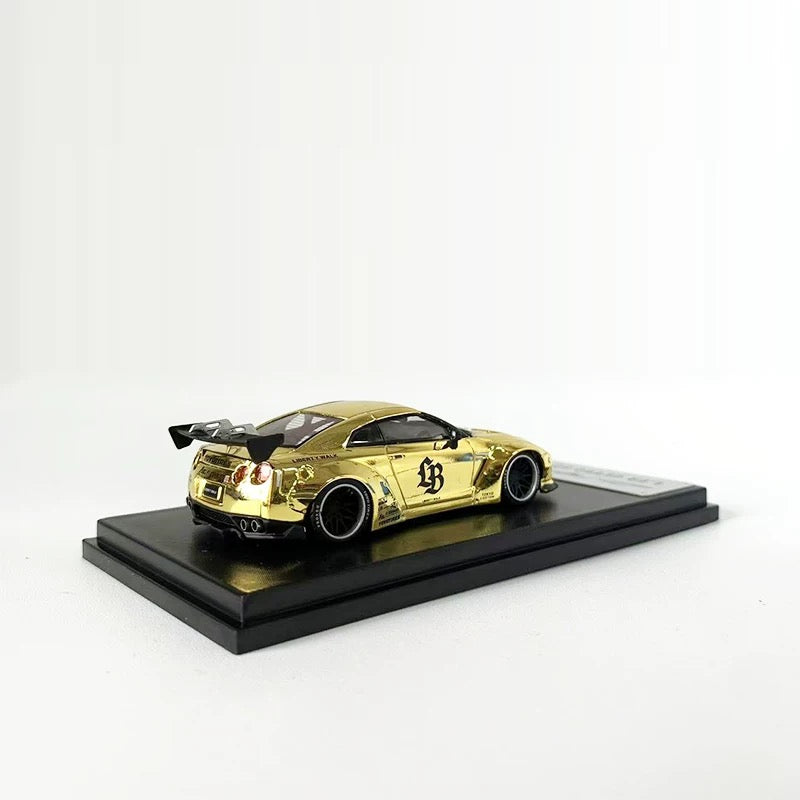 Mymodelcollect 1:64 Nissan LB GTR R35 Electroplated Gold Alloy Car Model