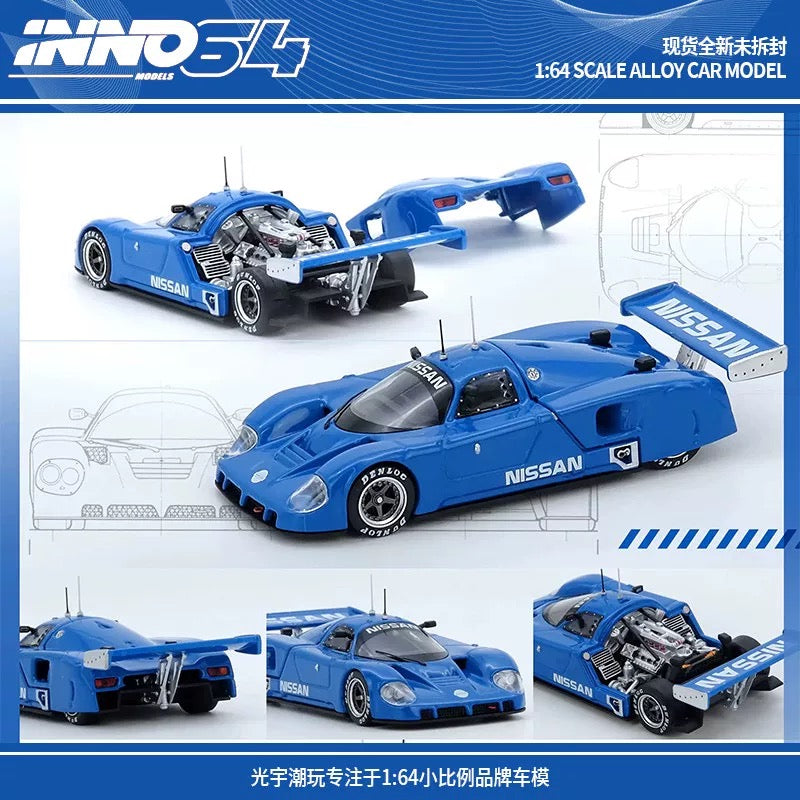 INNO 1:64 Nissan Calsonic R89C Le Mans 24Hrs 1989 #23 Openable Back Cover Alloy Car Model