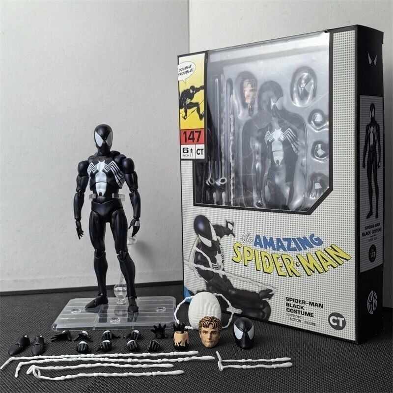 CT Toys MAFEX No.147 Spider - Man Black Costume COMIC Version - Inaboxstore