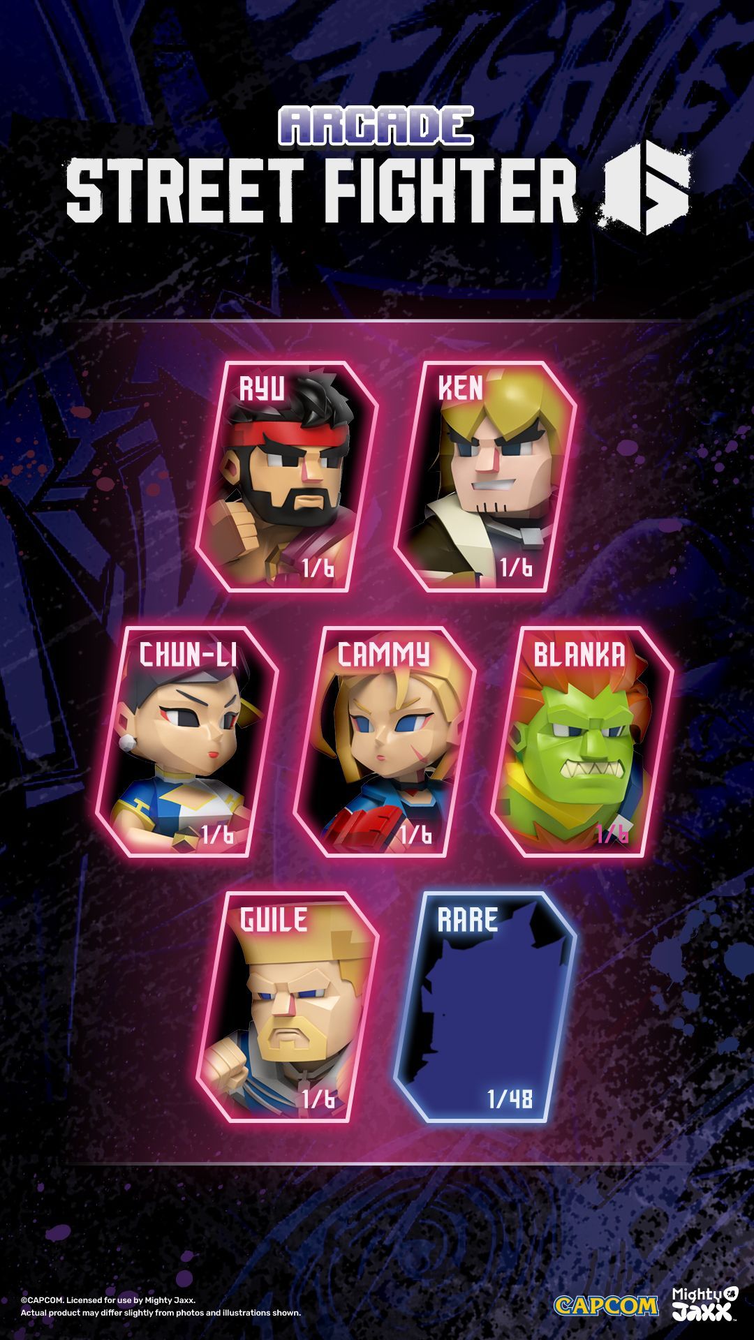 Mighty Jaxx Capcom Street Fighter Series Pixel Style 3.1" Blind Box Figure