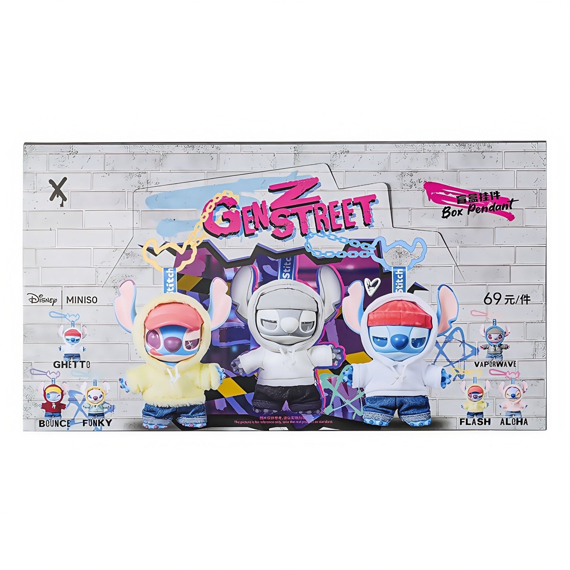 MINISO Disney Stitch GenZ Street Series - Vinyl Plush Pendant Blind Box - Inaboxstore