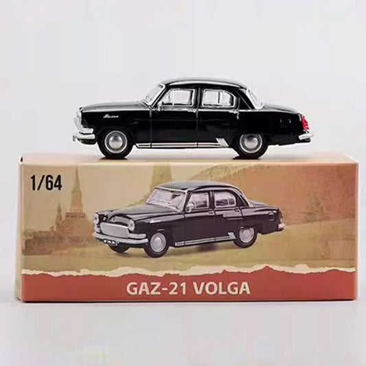 Perka 1:64 Scale GAZ - 21 Volga M21 Alloy Diecast Black and White - Inaboxstore