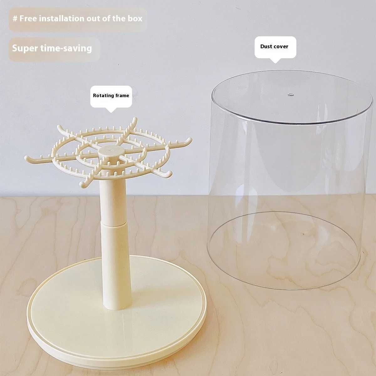 Stackable Transparent Rotating Display & Storage Box for Multi Labubu, Skullpanda, Crybaby Plush Pendants - Inaboxstore