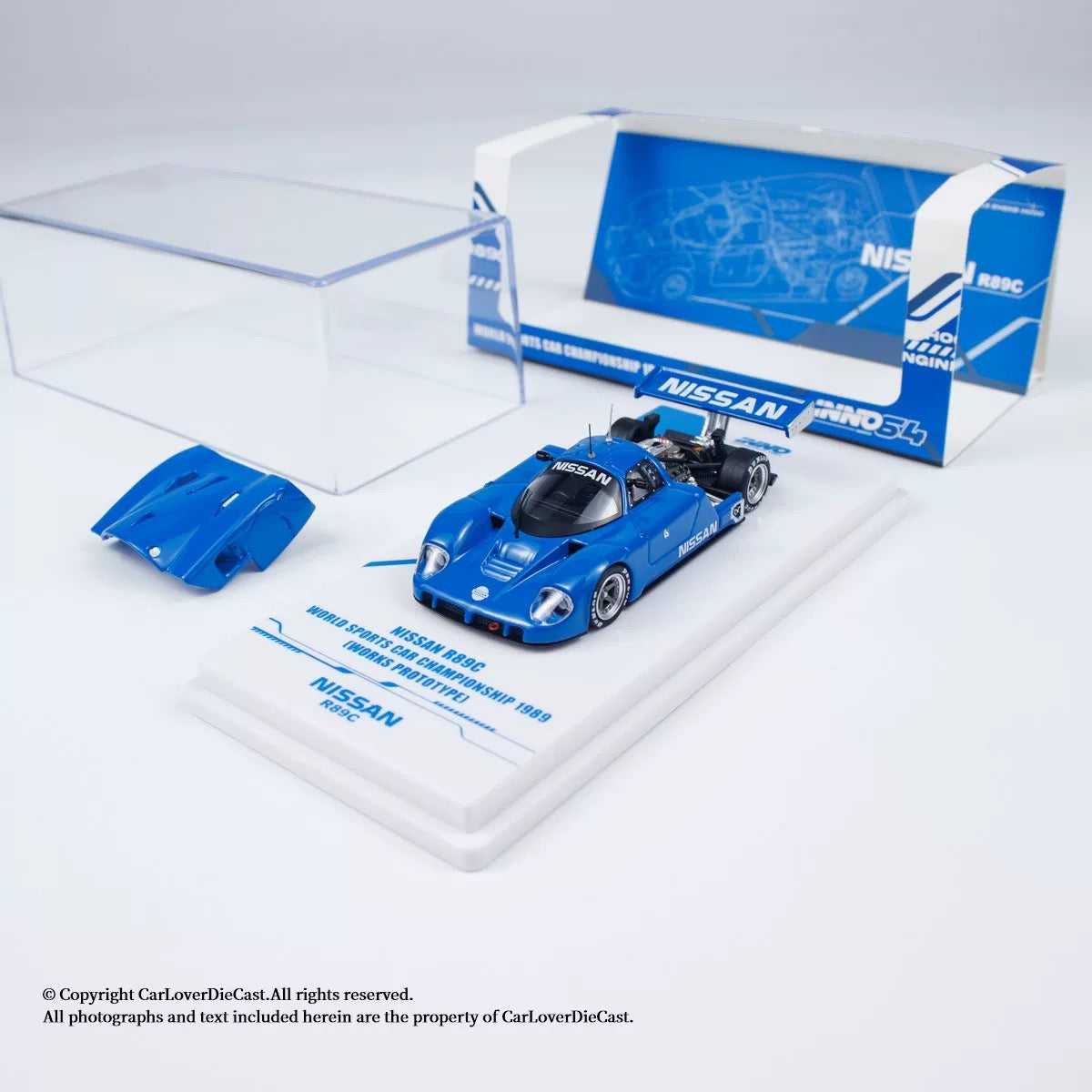 INNO 1:64 Nissan Calsonic R89C Le Mans 24Hrs 1989 #23 Openable Back Cover Alloy Car Model