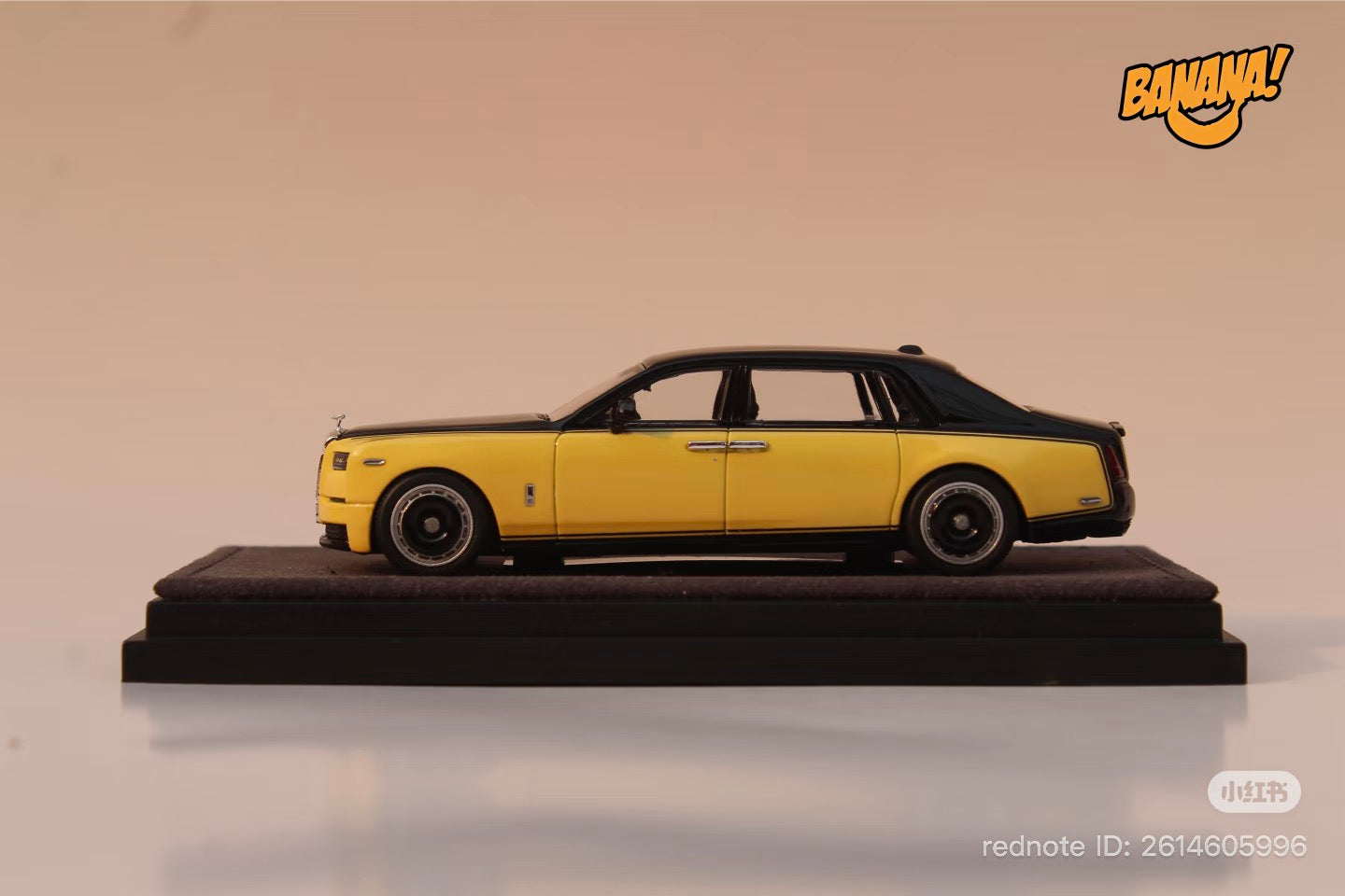 HEC 2026 EXCLUSIVE Banana Model Rolls Royce Phantom VIII Series II Black & Yellow Dual