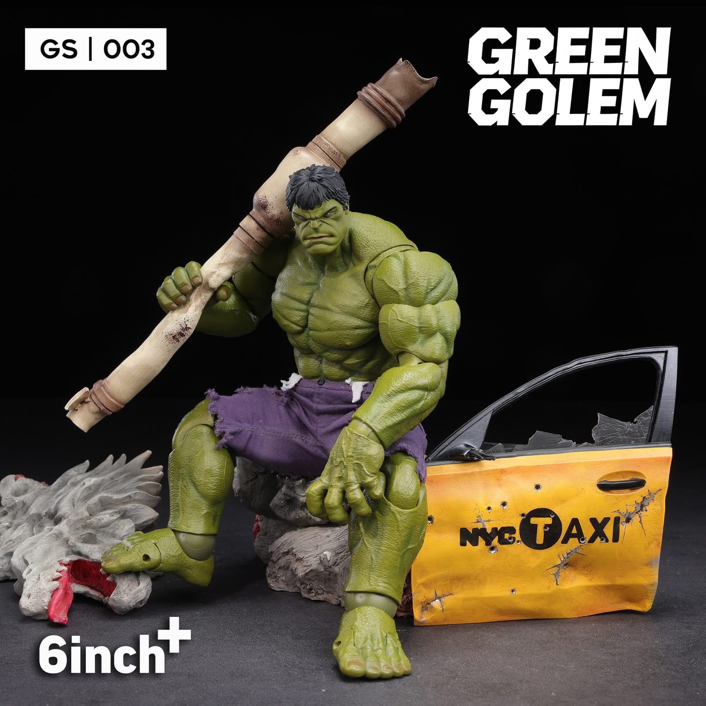 !! Pre-Order !! 6inch Plus Green Golem 1/12 Hulk Action Figure