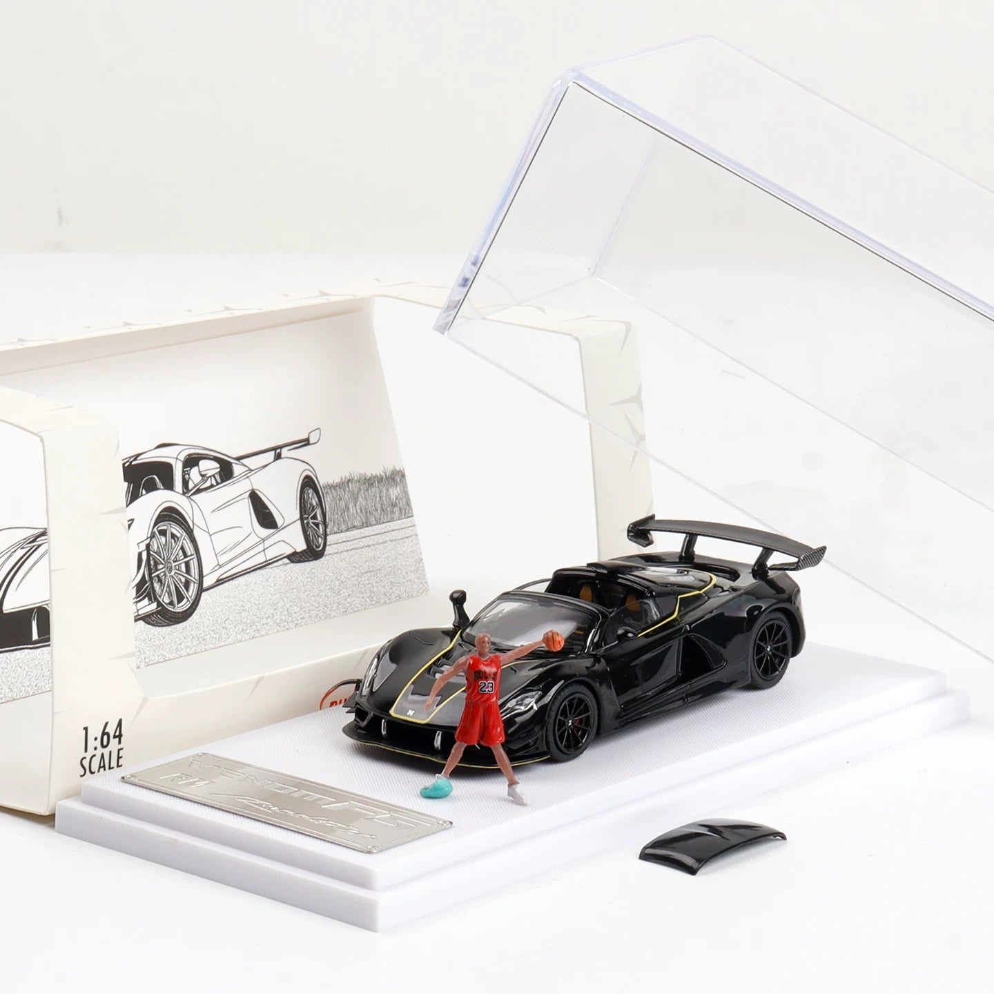 RM 1:64 Hennessy Venom F5 with Figurine Alloy Car Model