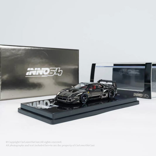 INNO 1:64 LBWK Ferrari F40 black chrome alloy car model