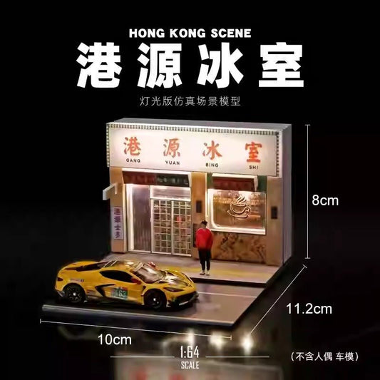 1:64 Hong Kong Style Coffee Shop Diorama (Cars/Figures not included) - Inaboxstore