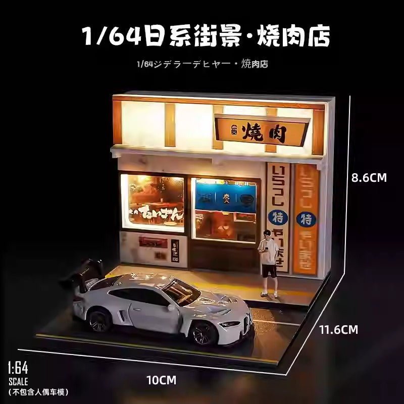 1:64 Japanese BBQ Shop with Lights (Cars/Figures not included) - Inaboxstore