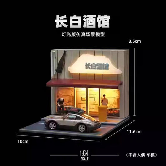 1:64 Local Bar/Beer Shop with Light (1:64 scale). (Cars or figures not included) - Inaboxstore