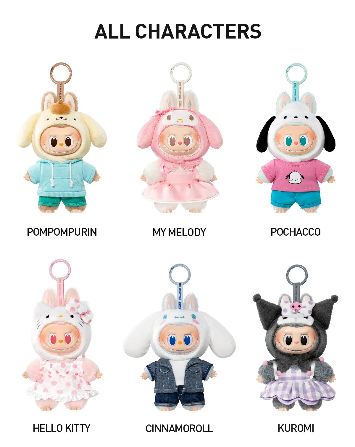 THE MONSTERS × Hello Kitty and Friends Series-Vinyl Plush Pendant