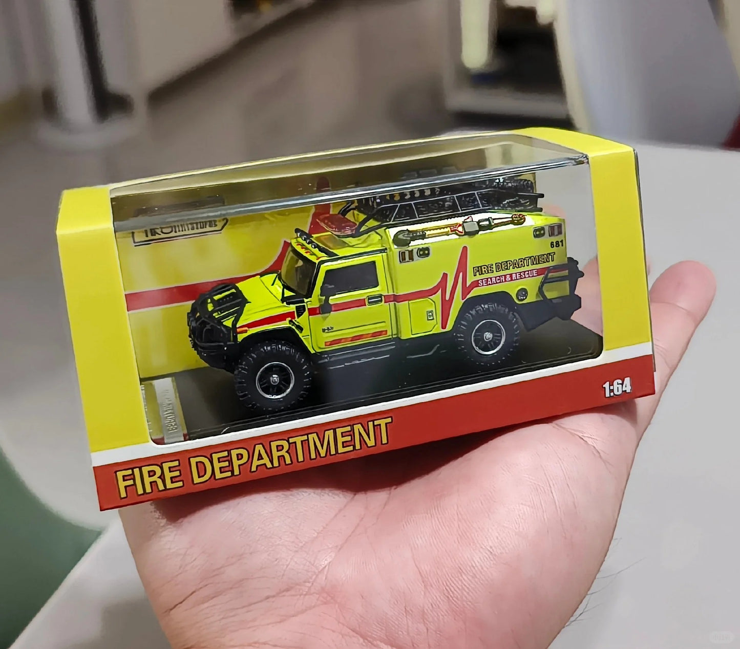 MK Miniatures 1:64 Hummer H2 Fire Department Edition Yellow HEC Hangzhou 2025 Exclusive