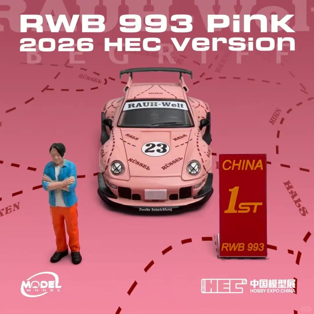 HEC 2026 EXCLUSIVE 1:64 Mortal Model RWB 993 Pink with figure and chance of a chase