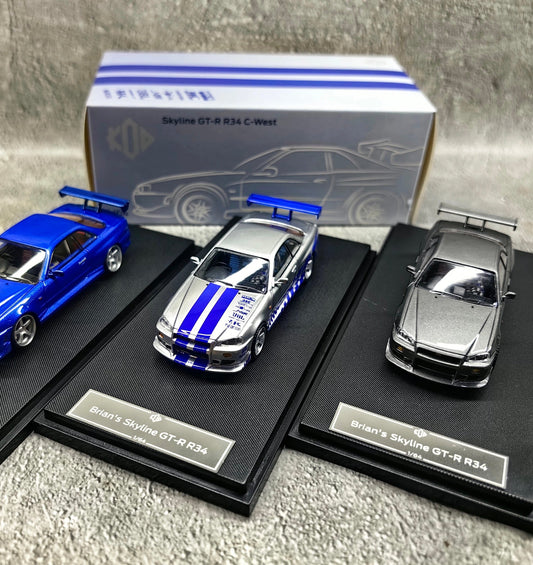KOD 1/64 Scale Brian Nissan Skyline GTR R34 Fast furious