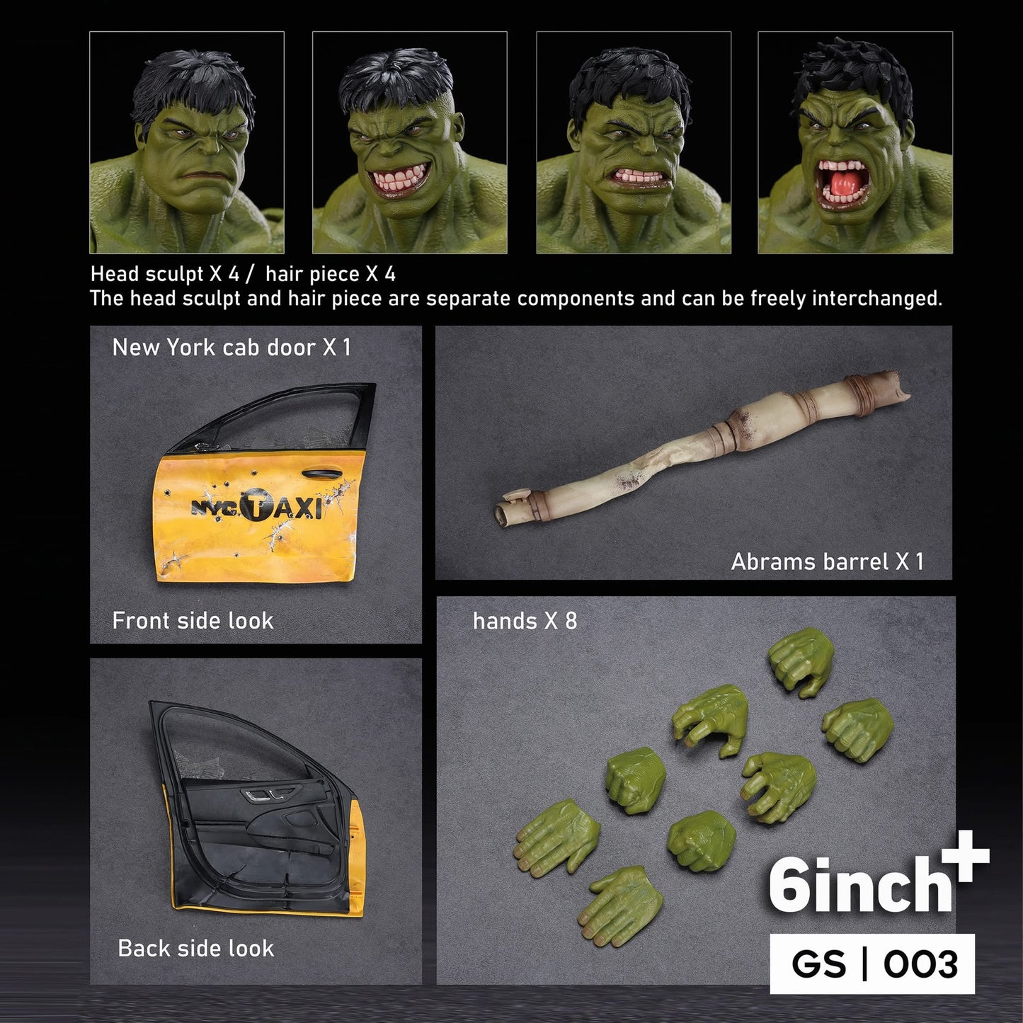 !! Pre-Order !! 6inch Plus Green Golem 1/12 Hulk Action Figure