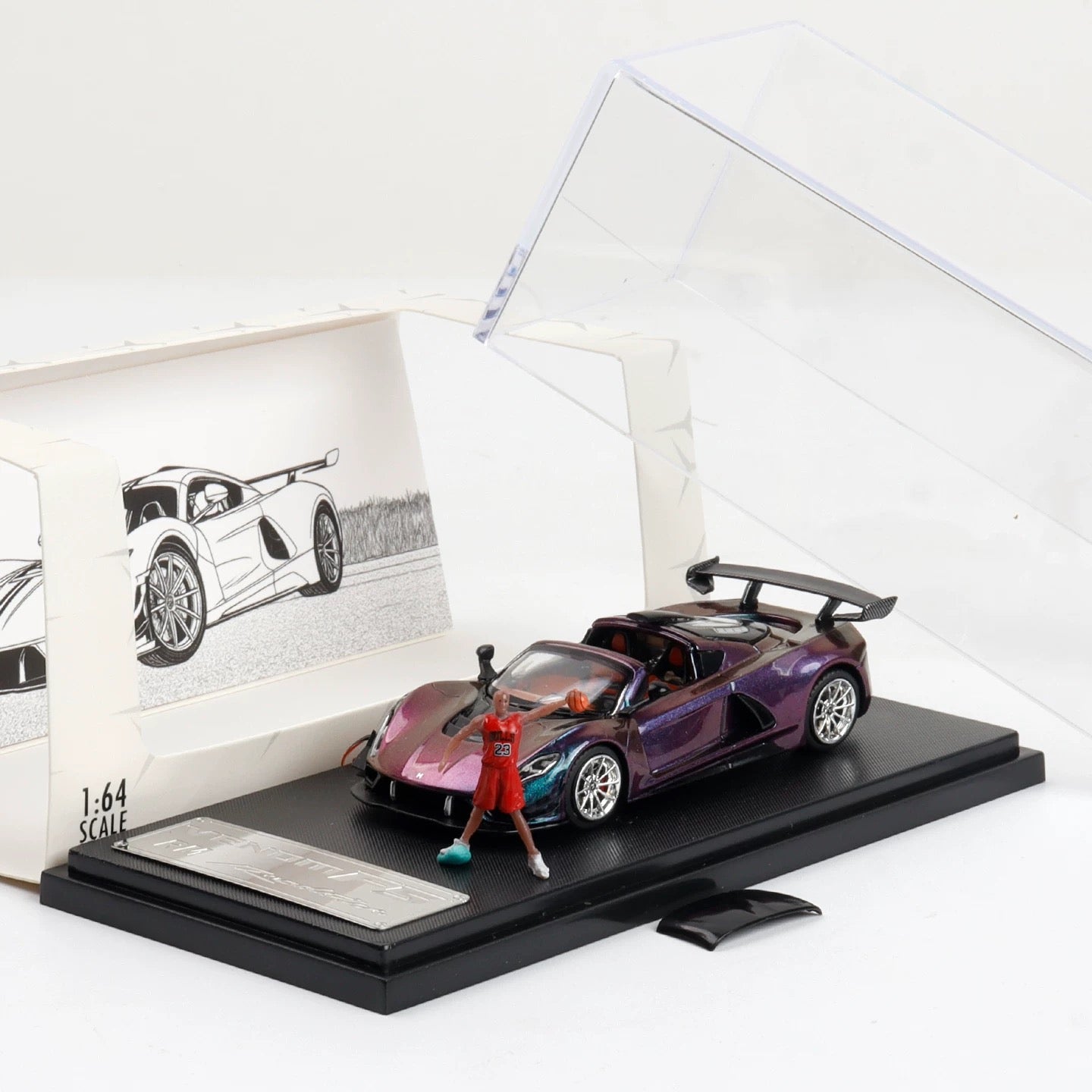 RM 1:64 Hennessy Venom F5 with Figurine Alloy Car Model