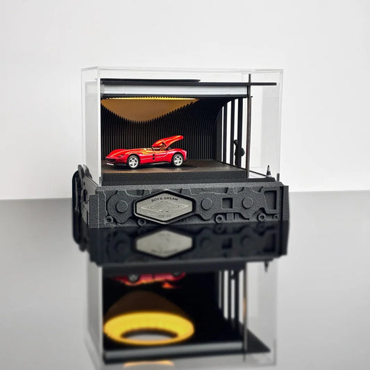 Preorder X overlimit lab 1/64 scale Black Rotating Diorama with figure (Car not included)
