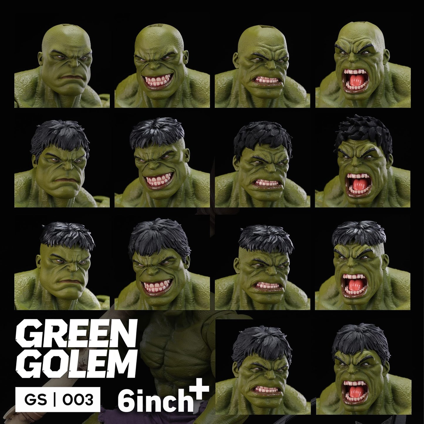 !! Pre-Order !! 6inch Plus Green Golem 1/12 Hulk Action Figure