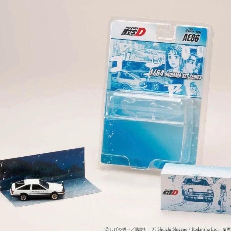 Hoby Japan HJDMD001F-Toyota SPRINTER TRUENO (AE86) 1/64 Diorama Set Series