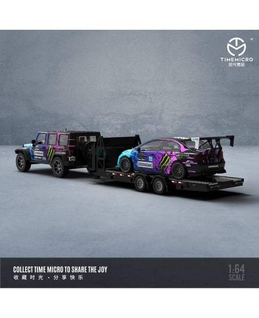1/64 Time Micro TM643014-T Monster Car Hauler Trailer Set