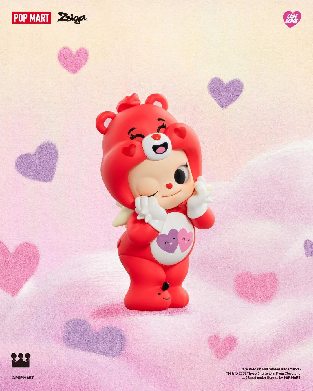 Pop Mart Zsiga x Care Bears Series Love-A-Lot Bear - 100% Authentic