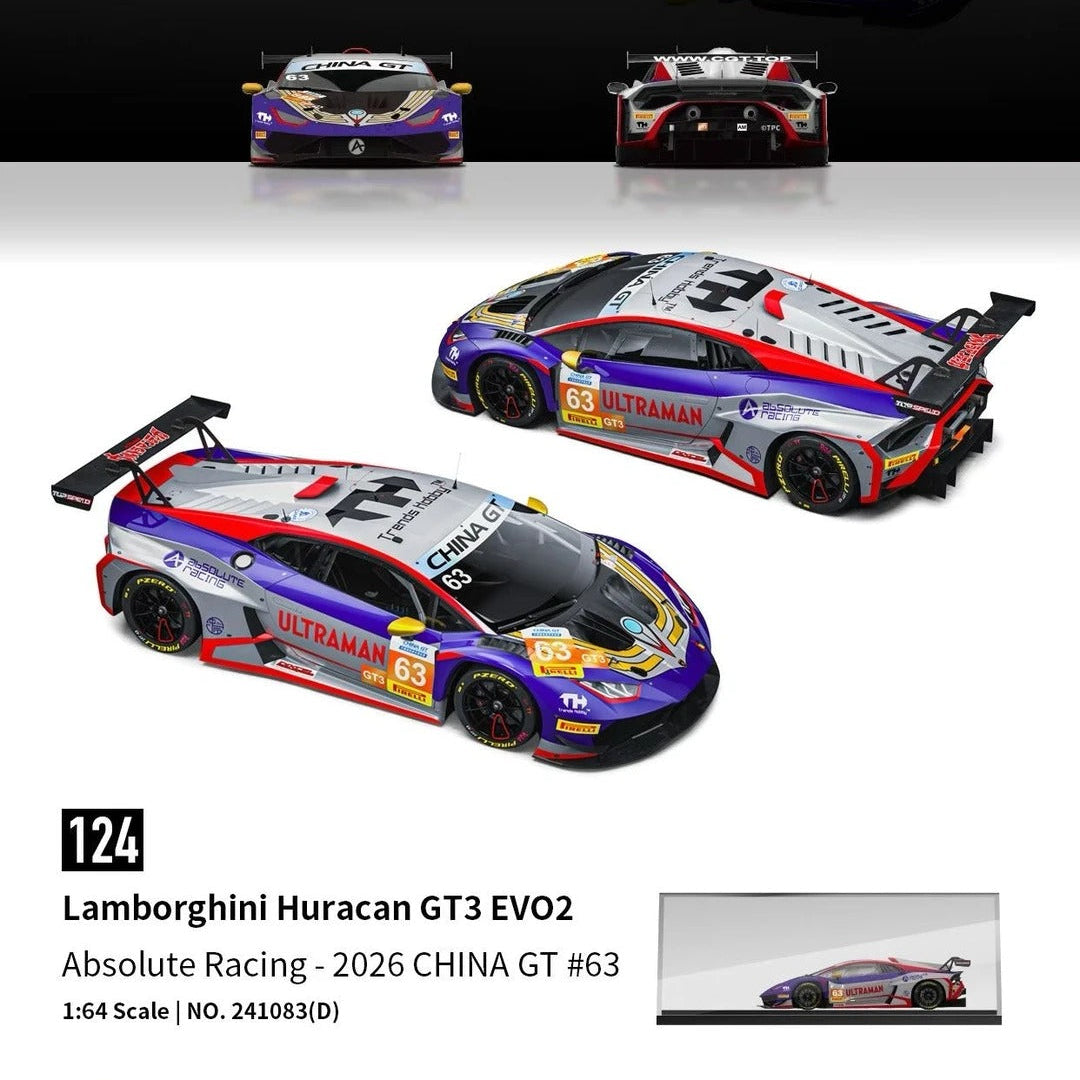 (Preorder) Trends Hobby 1:64 Lamborghini Huracan GT3 EVO2 Absolute Racing 2026 – Limited Edition