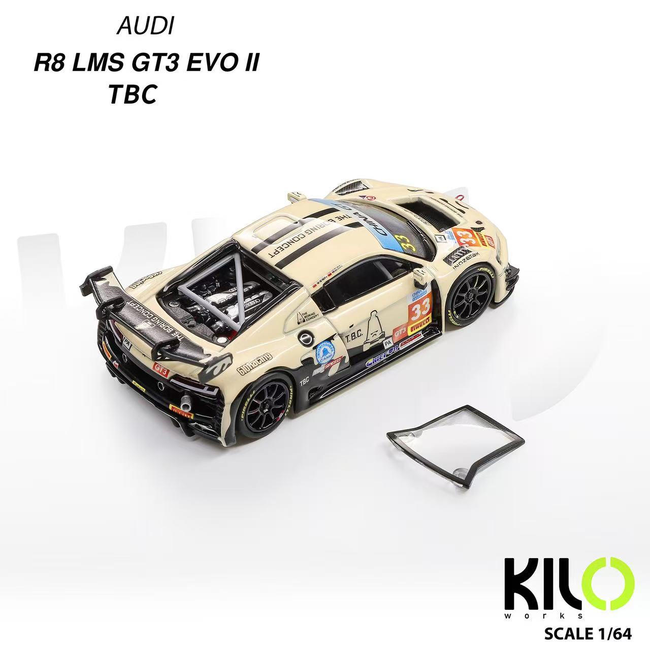 Limited Preorder The Boring Concept TBC x KILO Audi R8 GT3 EVO II scale model 1/64