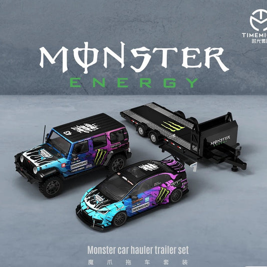 1/64 Time Micro TM643014-T Monster Car Hauler Trailer Set