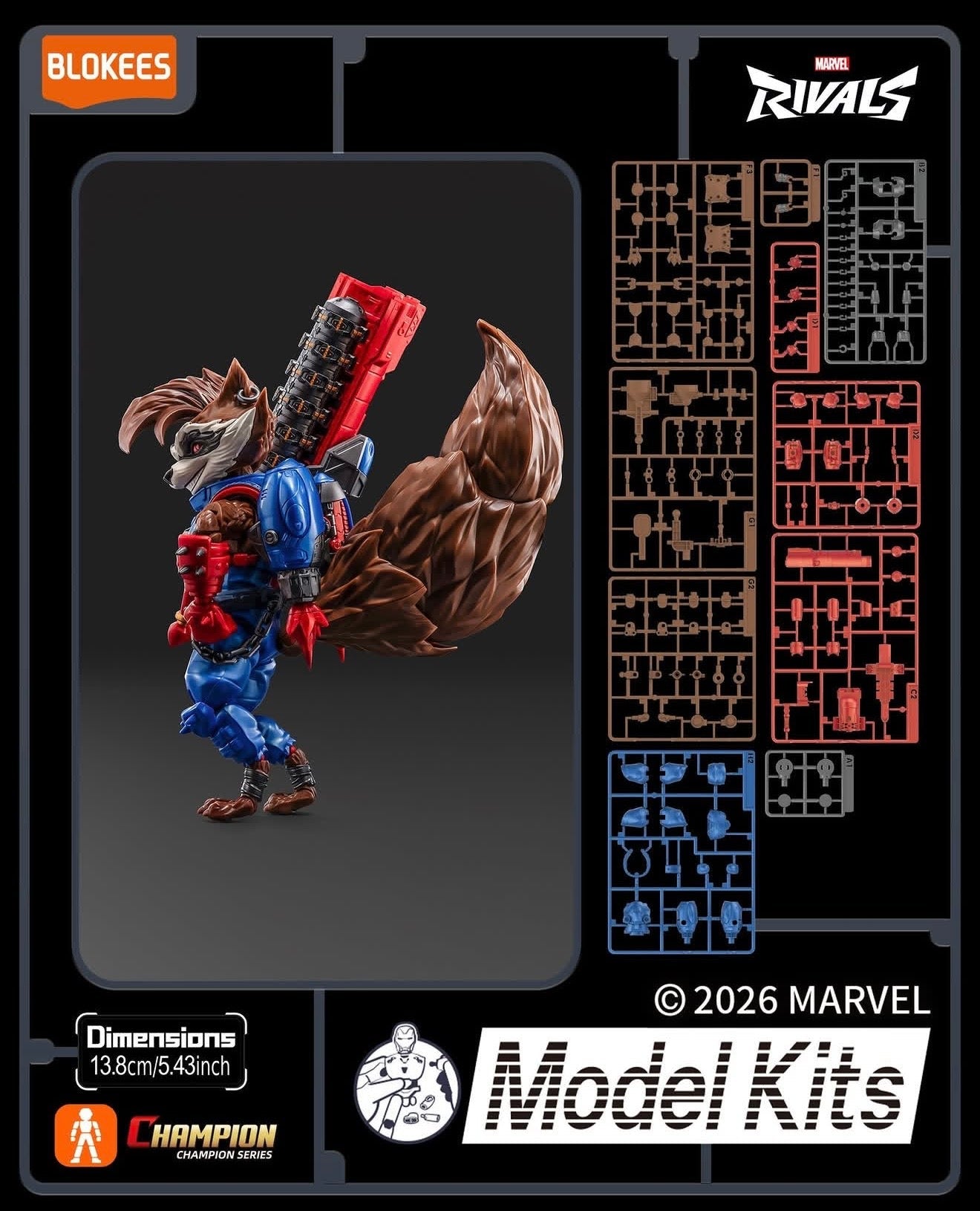Blokees Marvel Rival Champion Class - Rocket Raccoon Model Kit - Inaboxstore