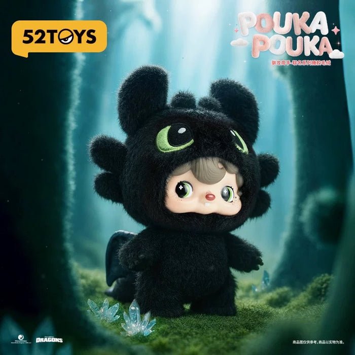 China Exclusive - How to Train Your Dragon Pouka Pouka x Toothless Vinyl Face Plush Keychain - Inaboxstore