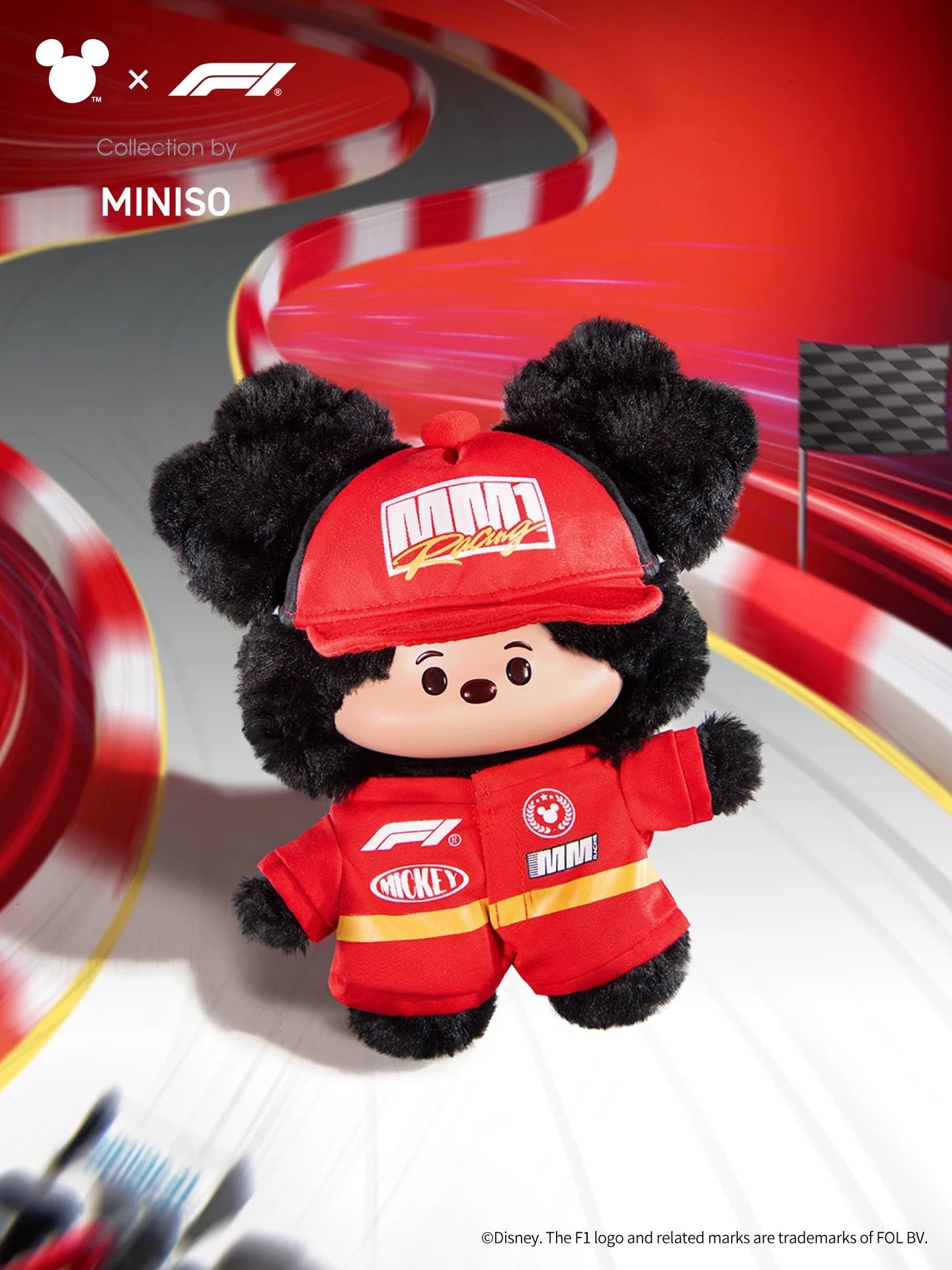【新品未使用】MINISO F1 x ディズニー コラボ Disney x Formula 1 Mickey Plush by MINISO - Limited Edition