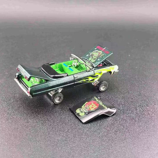Fine Works 1/64 diecast Chevrolet Impala Low Rider Green - Inaboxstore