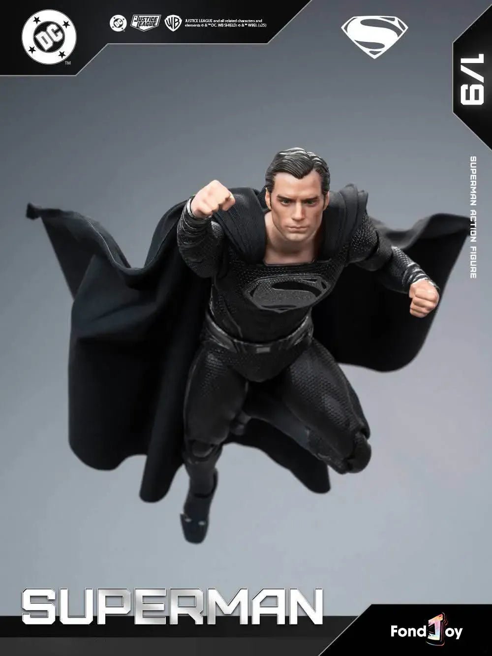 FondJoy Zack Snyder’s Justice League Superman Black Suit 2.0 Action Figure 1/9th Scale - Inaboxstore