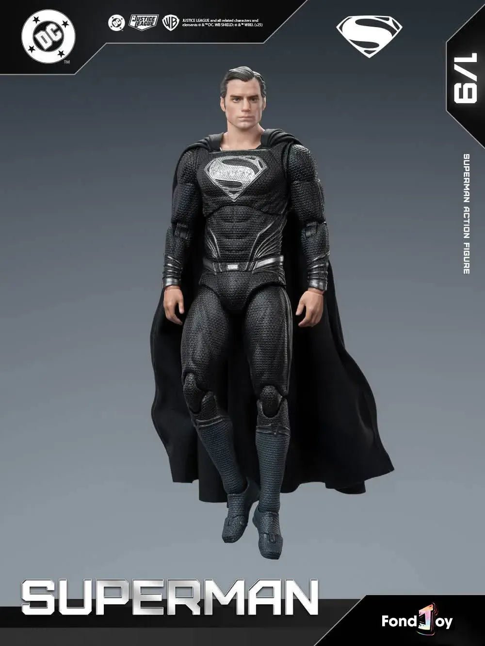 FondJoy Zack Snyder’s Justice League Superman Black Suit 2.0 Action Figure 1/9th Scale - Inaboxstore