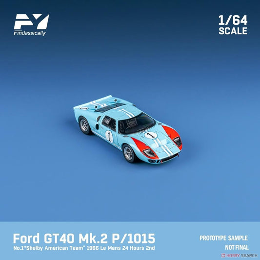Ford GT40 Mk2 P / 1015 1966 Le Mans 1 Blue (Diecast Car) - Inaboxstore