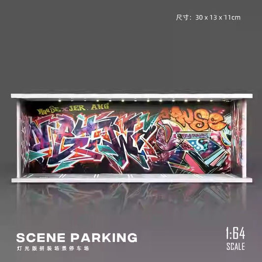 Graffiti Garage Diorama with Lights (Does not include figures or model cars) - Inaboxstore