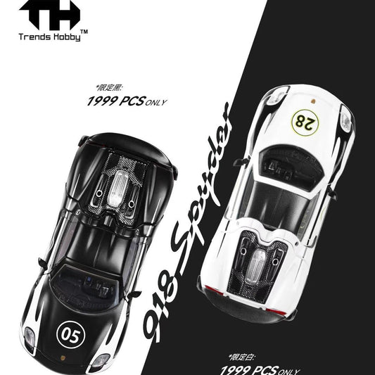 GTSHOW 2026 EXCLUSIVE Trends Hobby Porsche 918 spyder Black, White Limited to 1999 - Inaboxstore