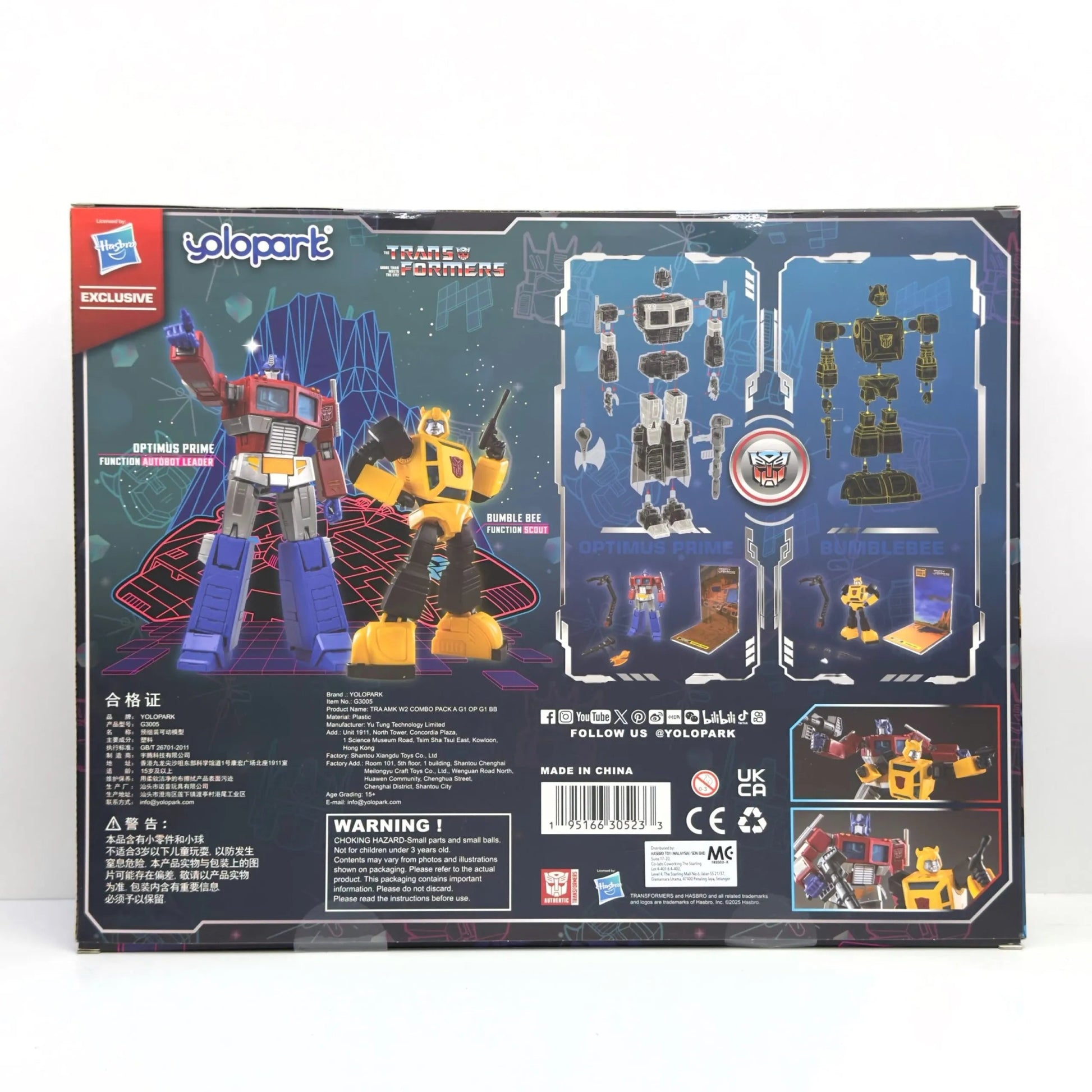 Hasbro Yolopark Transformers Bumblebee and Optimus Prime 16cm & 20cm Advance Model Kits Combo Set - Inaboxstore