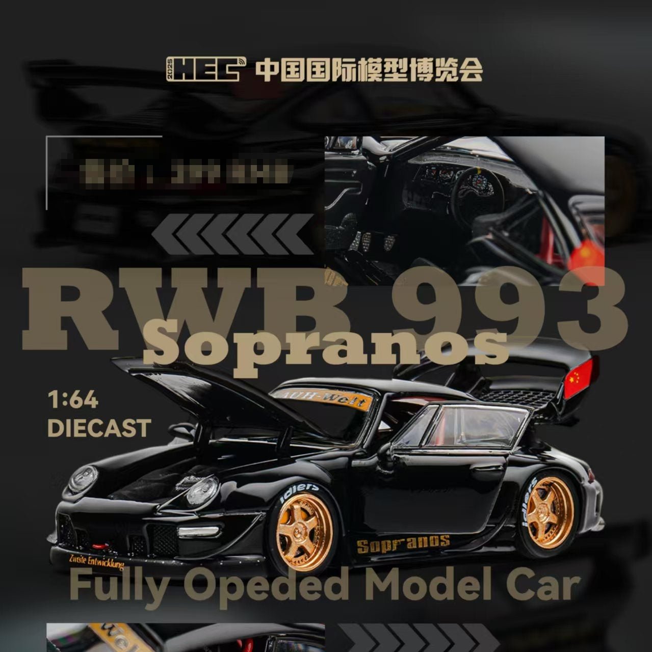 [HEC2025 Exclusive] PGM RWB 993 Black. Fully opening car. Limited to 999 only. - Inaboxstore