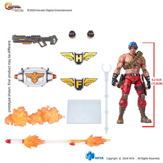 HIYA Exquisite Basic Series 1/12 Scale 6 Inch Contra Operation Galuga Lance Bean and Bill Rizer Action Figure - Inaboxstore