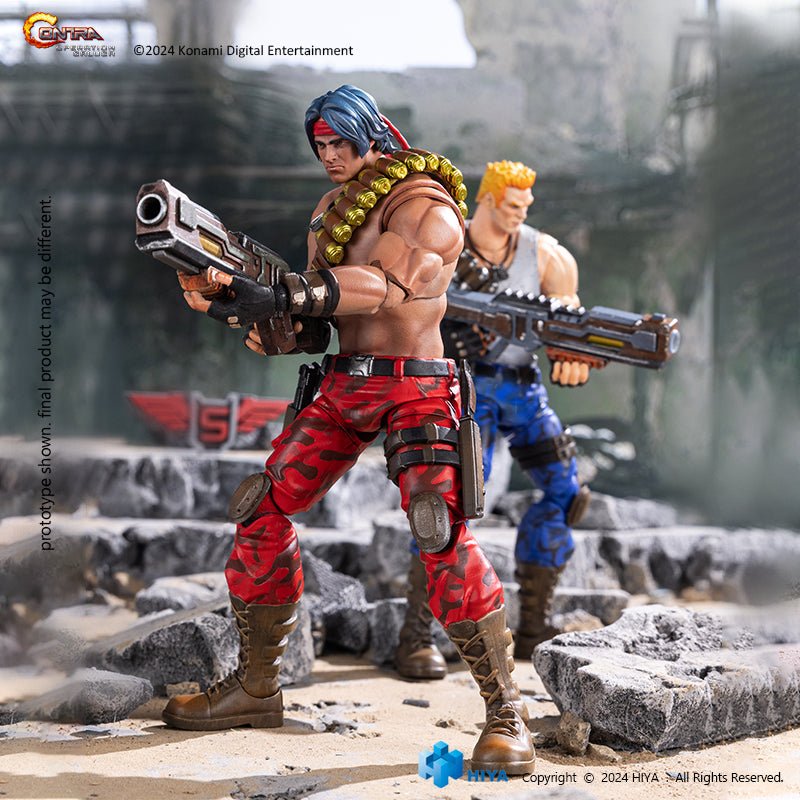 HIYA Exquisite Basic Series 1/12 Scale 6 Inch Contra Operation Galuga Lance Bean and Bill Rizer Action Figure - Inaboxstore