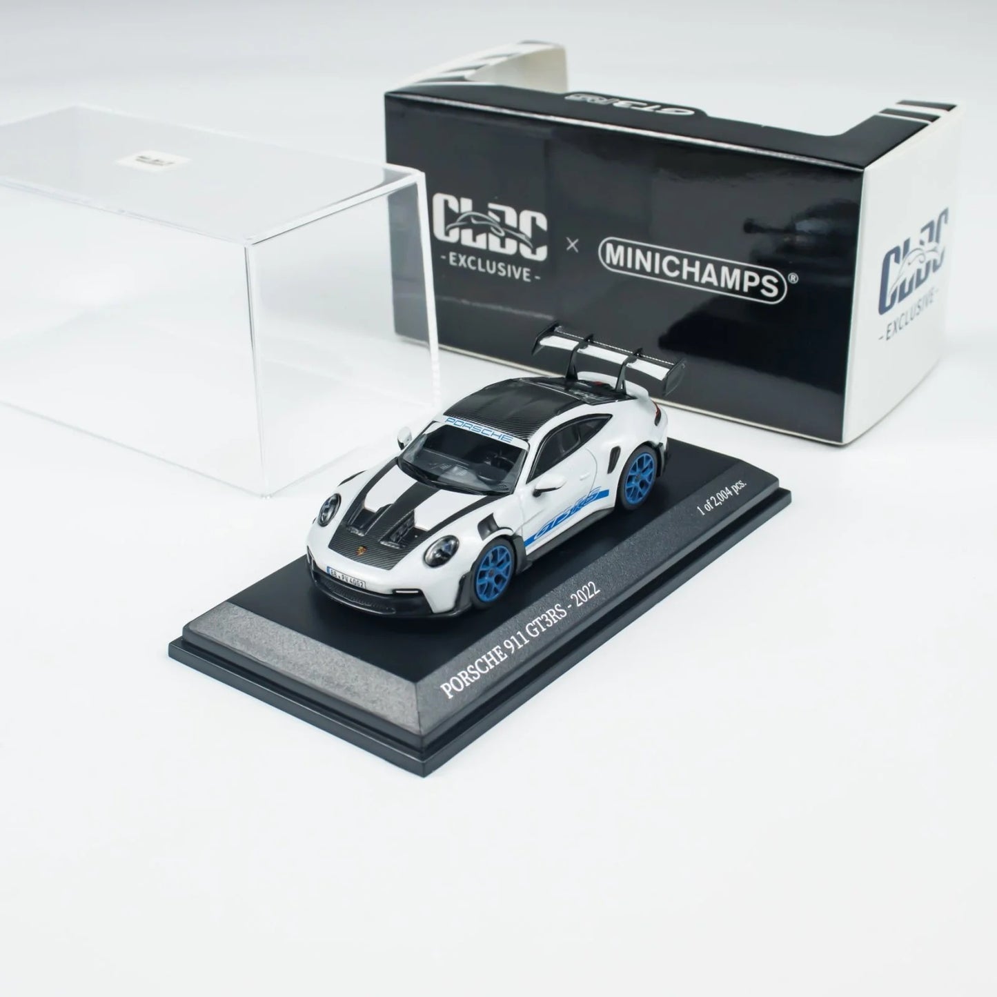 MINICHAMPS 1:64 PORSCHE 911 (992) GT3 RS Grey w/Blue Accent - 2022 CLDC 643062122