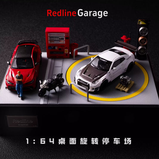 Diecast car rotating parking lot scene model for 1:64 car