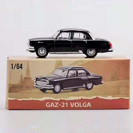 Perka 1:64 Scale GAZ-21 Volga M21 Alloy Diecast Black and White